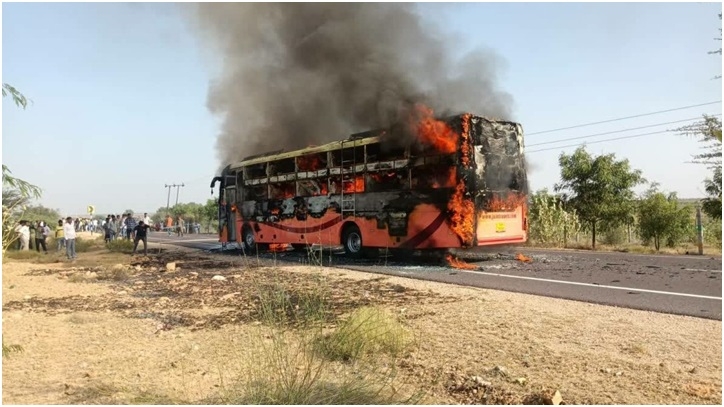 Jaisalmer Bus Fire 20 Passengers 