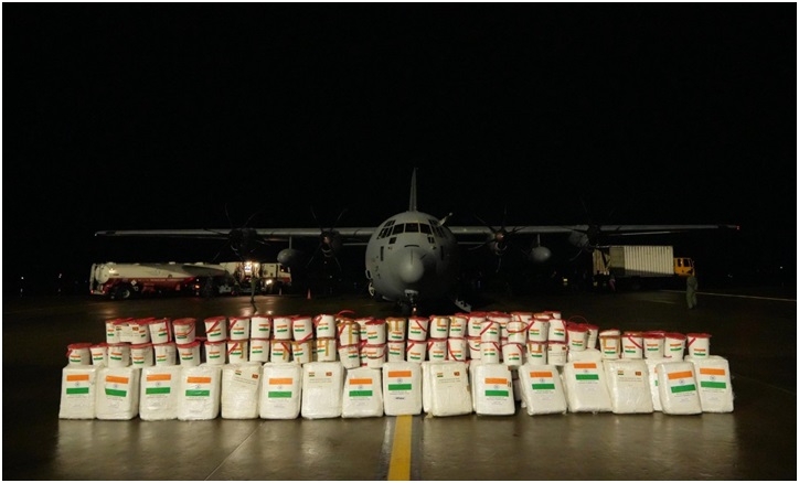 Indian Air Force Delivers 21 Tonnes Of Relief Material