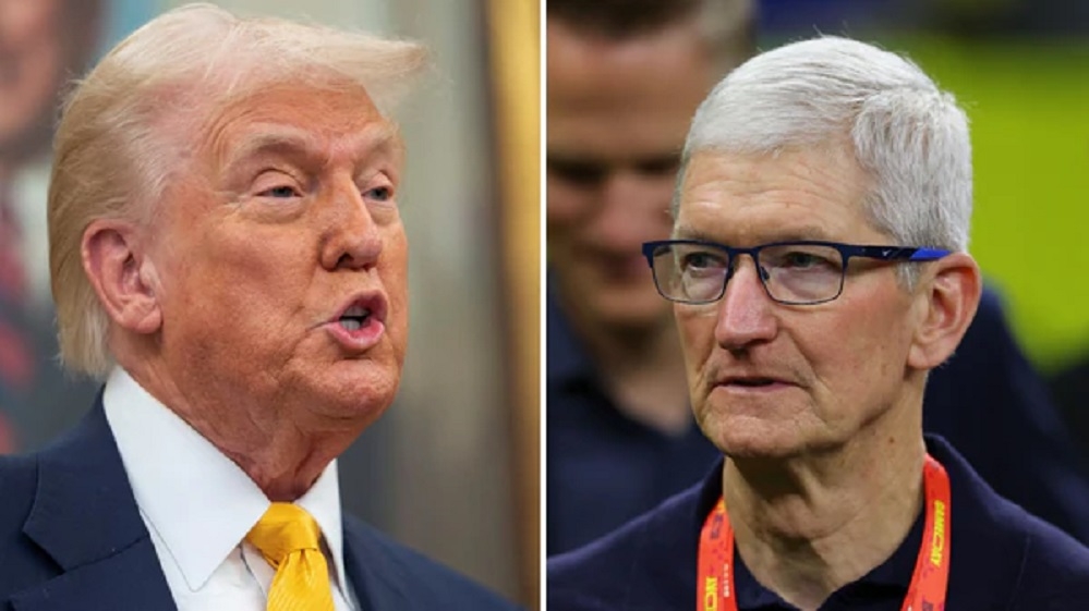 US President Donald Trump on apple
