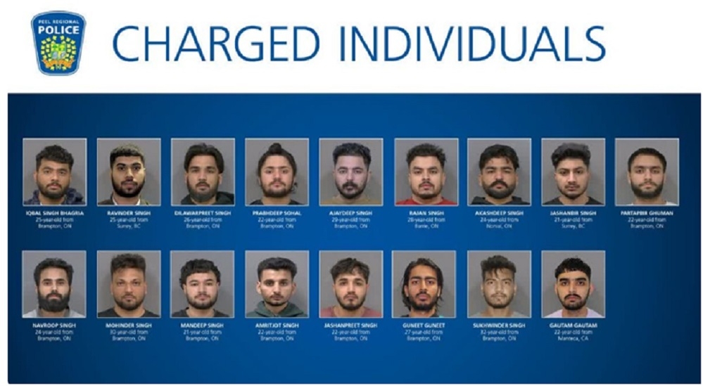 17 Punjabi Men Arrested In Canada For Running Extortion Gang
