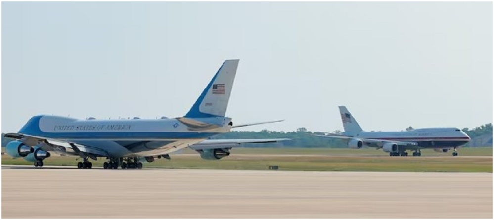 Trump flies old Air Force One out of Turkey switches to new jet in Britain for trip home